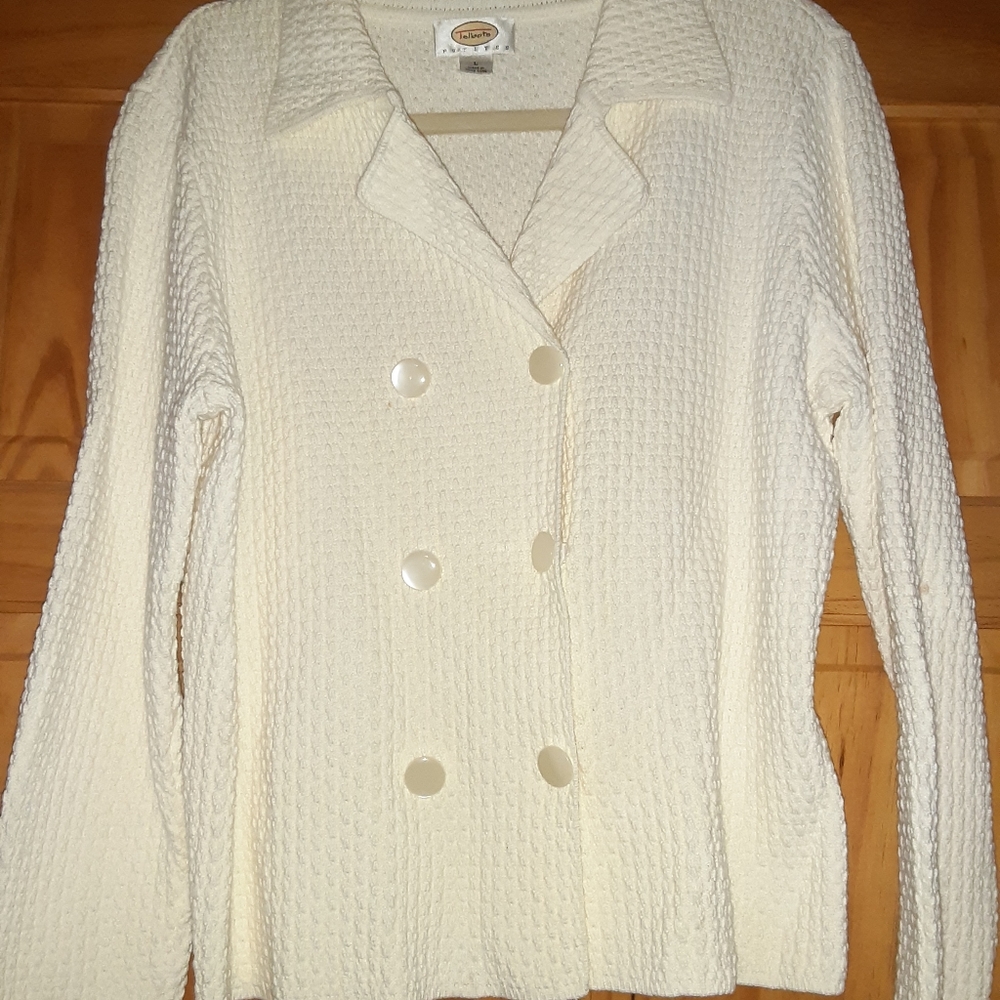 Talbot White Cotton Sweater size L